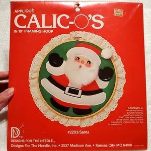 Santa Vintage Calic-o's Applique Embroidery Hoop Art